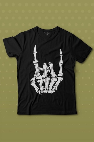 Kendim Seçtim Rock And Roll Music Sert Müzik Baskılı Tişört Çocuk T-shirt 001
