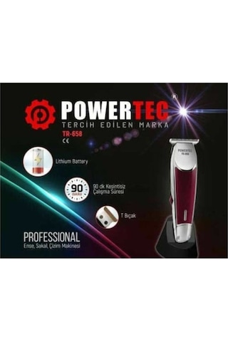Powertec TR-658 Profesyonel Ense Sakal Çizim Tıraş Makinesi Bordo