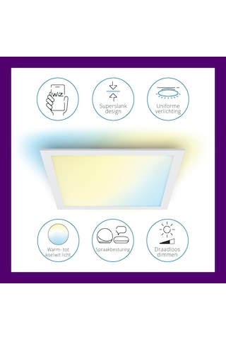 Wiz Beyaz Akıllı Sıva Üstü Rgb Kare Panel Tavan Armatürü 36 Watt Çok Renkli