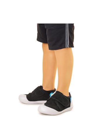 Kiko Kids Catly Cırtlı Erkek Bebek İlk Adım Panduf Ayakkabı Siyah