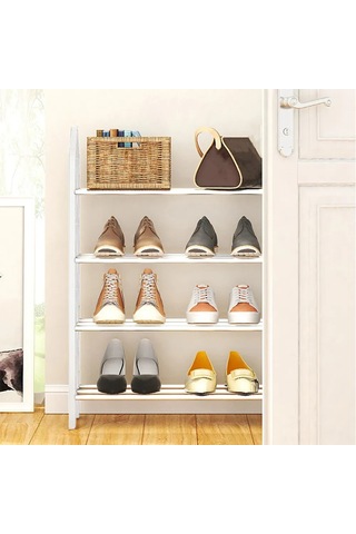 Ranyeek Metal Ve Polipropilen 4 Katlı Ayakkabı Rafı, 42x58x58 Cm, Kolay Montaj, Estetik Ve Fonksiyonel, Ev/ofis İçin Beyaz