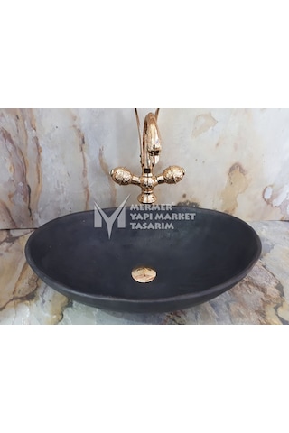 Bazalt Siyah Derin Kayık Lavabo