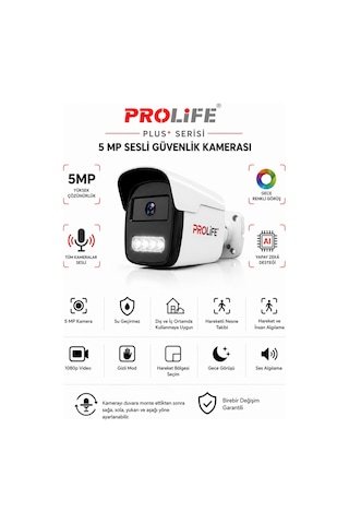 4 Lü Sesli Güvenlik Kamerası 5 Mp Gece Renkli Yüz Ve Araç Tanımalı Full Hd Kamera Sistemi
