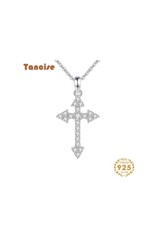 Tancise 925 Ayar Gümüş Haç Kolye Kadın Japonya ve Güney Kore Tam Kolye Boyun Zinciri Kişilik Ins Süs Klavikula Zinciri Nesil.