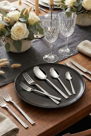 Gökdil Asya Silver 60 Parça 12 Kişilik Çelik Çatal & Kaşık Takımı Gümüş