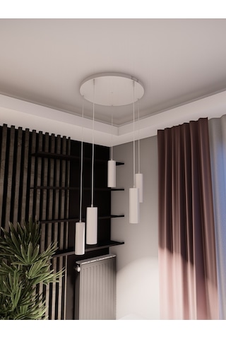 Zenya Beyaz Renk 5'li Spot Avize- Modern Tavan Sarkıt, Gu10 Duy