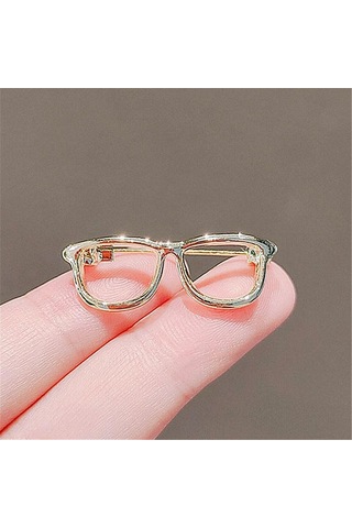 Altın Küçük Gözlük Broş Rozet Giyim Aksesuarları Takı Broş Altın