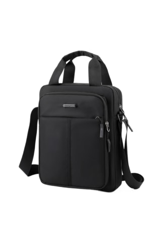 Omuz Çantası Erkek Moda Dokulu Çapraz Çanta-siyah Siyah