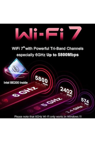 Wi-fi 7 Intel Be200 Bluetooth 5.4 Wifi Kartı Be200ngw Pc Dizüstü Windows 10/11 Wifi 7 Be200