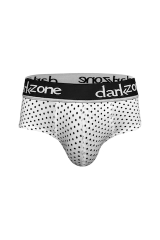 Darkzone Erkek Puantiye Desenli Beyaz Pamuklu Lastikli Slip Külot
