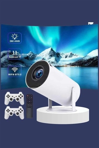 Projeksiyon Cihazı Video Oyun Konsolu Projektör Taşınabilir Ayaklı Çift Kollu 4k Çözünürlüklü 60432801