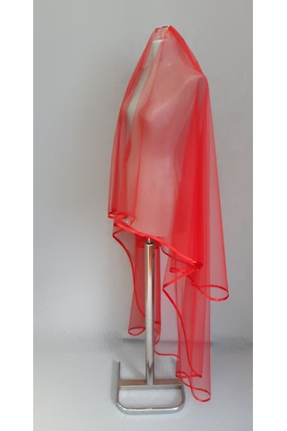 Suzanna Moda Kırmızı Uzun Hayal Tül 1.50cm Boy Saten Biyeli 2 Kat Kına Duvağı