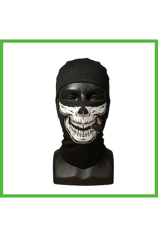 Vaveni Unisex Kuru Kafa Puro Baskılı Balaklava 1 Adet Tek Beden Viskoz Kask İçi Outdoor Maske Arz Siyah