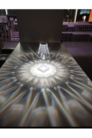 Kristal Şarjlı Led Masa Lambası ve Abajur Fl-8074