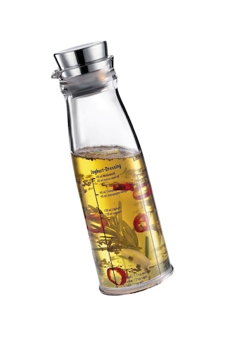 Kuchenprofi Dressing Shaker 250 Ml, Ölçekli, Paslanmaz Çelik Kapaklı Sos Karıştırıcı, Yağdanlık Sosluk Gri