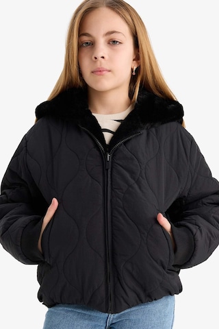 Defacto Kız Çocuk Çift Taraflı Kapüşonlu Mont C5493a825aubk27 Siyah