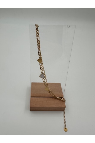 Xbaby Üç Kalp Şekilli Gold Renk İkili Çelik Bileklik Gold