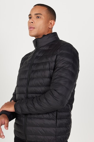 Erkek Sıyah Standart Fit Normal Kesim Dik Yaka Mont Siyah