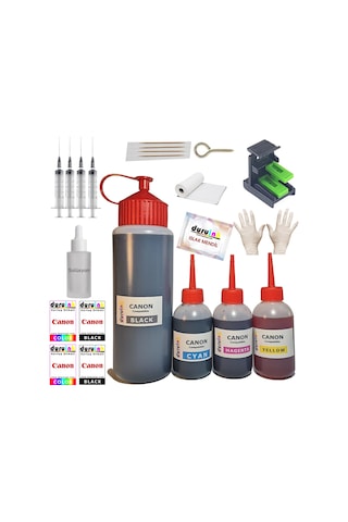 Canon Pg 46 Cl 56 Kartuş Dolum Set 500 ML Siyah+3X100 ML Renkli