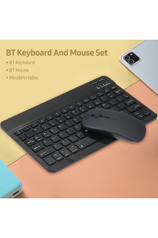 Monyee 10 İnç Şarj Edilebilir Bluetooth Klavye Ve Fare Seti, 78 Tuşlu İnce Tasarım, 3 Dpı Ayarlı Fare, Çoklu Sistem Uyumlu, Beyaz Diğer