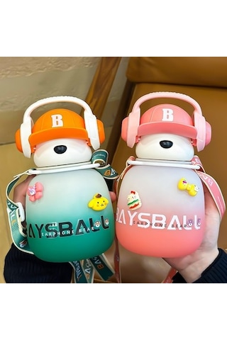 Büyük Kapasiteli Yaratıcı Komik Ayı Çocuk Saman Fincan Sevimli Internet Ünlü Lüks Öğrenci Plastik Bardak Gradyan Duygusu Renkli Su Bardağı 650ml St6wor Diğer