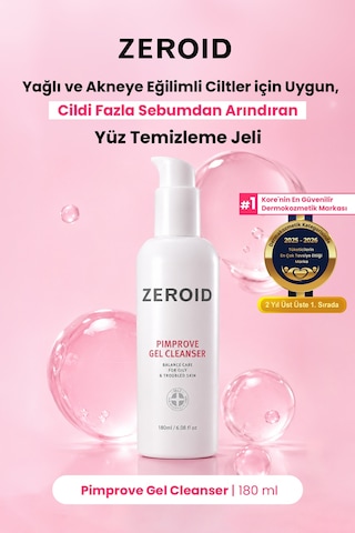 Akneye Eğilimli Ciltler İçin Yağ-nem Dengesi Sunan Yüz Temizleme Jeli Zeroıd Pimprove Gel Cleanser