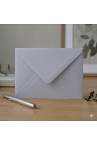 25 Adet 13x18 Cm Premium Kalite Davetiye Zarfı Gri