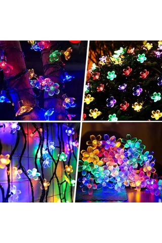 Yaozixa Güneş Enerji İle Çalışan 20 Led'li Dış Mekan Iç Mekan Dekoratif Işık Zinciri - Flaş Ve Sürekli Işık Modları, Su Geçirmez, 8-10 Saat Süre Renk