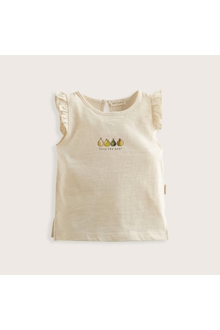 Chakra Pear Fırfırlı Tshirt Ekru