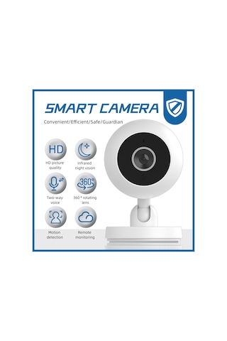 Aubyhe Ev Güvenlik Kamerası 1080p Full Hd - 360 Döner Lens, İki Yönlü Ses, Hareket Algılama Ve İr Kamera Gecesi Görüşü