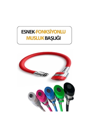 Oynar Başlıklı Spiral Esnek 2 Fonksiyonlu Lavabo & Mutfak Musluk Ucu Kırmızı Renkli Musluk Başlığı