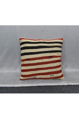 Zehra Abla Halı Yeni El Dokuma Dekoratif Kilim Kırlent Yastık Kılıfı 6705 Çok Renkli