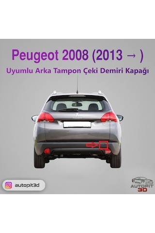 Peugeot 2008 2013 Uyumlu Arka Tampon Çeki Demiri Kapağı
