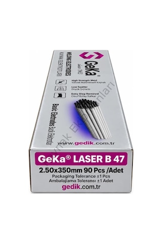 Geka Laser B 47 Bazik Kaynak Elektrod E7018 H4 2,50x350 Mm - 1 Paket 90 Adet