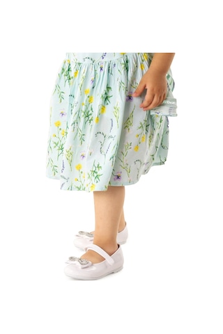 Kiko Kids Papyon Taşlı Cırtlı Kız Çocuk Babet Ayakkabı 254 Cilt Beyaz 001