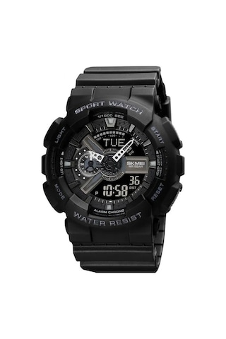 Geeksen Skmeı 1834 Spor Elektronik Saat: Dünya Saati, Kronometre, Geri Sayım, Işıklı Ekran, 50m Su Geçirmez, Siyah Siyah