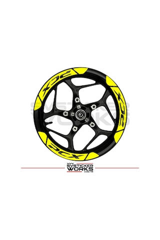 Honda Pcx Jant Şeridi Geniş Sticker Dıştan İçe Kaliteli Yüksek Yapışkanlı Sticker Sarı