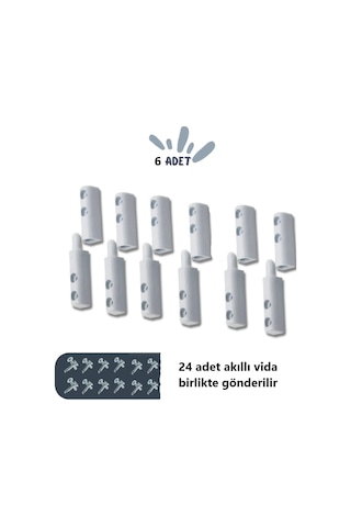 Sineklik Menteşesi, Beyaz 6 Adet 00-40x00-40