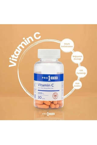 Pro 1 One C Vitamini İçeren Gıda Takviyesi 30 Tablet