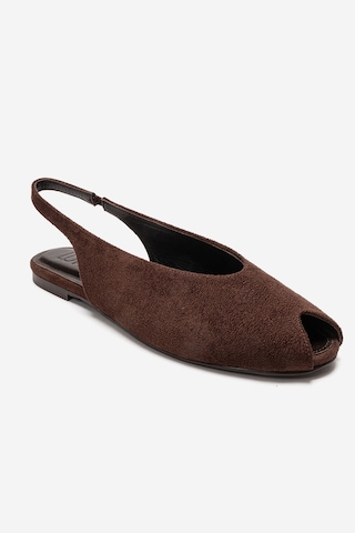 Luvishoes Serına Kahverengi Süet Kadın Sandalet