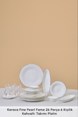 Karaca  Fine Pearl Fame 26 Parça 6 Kişilik Kahvaltı Takımı Platin