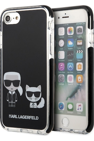Apple Uyumlu iPhone 8 Kılıf Kenarları Siyah Silikon K&c Dizayn Kapak