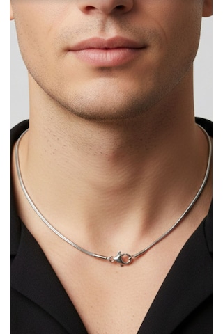 Erkek İnce Çelik Kolye 1mm 9201 Gümüş