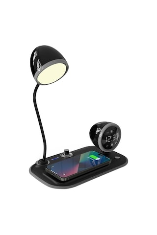 S-link Sl-cw21 Siyah Telefon Uyumlu Fast Şarj 15w Ayarlanabilir Led Işıklı Masa Lambası