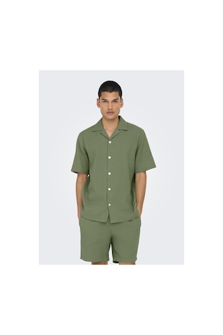 Only & Sons Onsbertıl Waffle Ss Resort Shırt Yeşil
