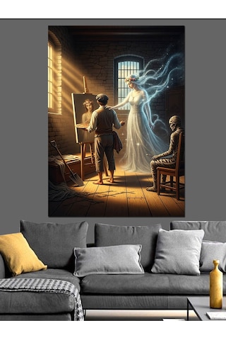 Ahşap Tablo Hayalet Ressam Atölye Çizimi