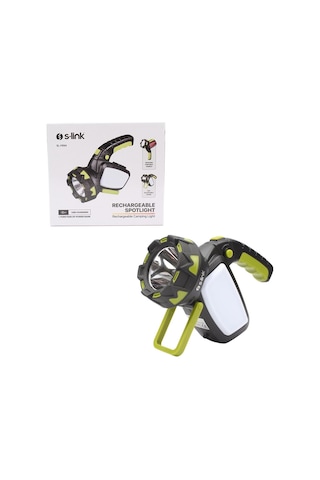S-Link Sl-F894 5w Işık Modlu Döner Kollu Usb Şarjlı El Feneri Siyah - Yeşil