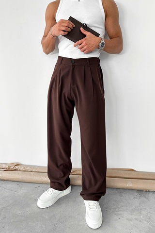 Kahverengi Basic Premium Kumaş Pantolon Kahverengi