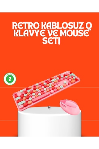 Retro Tarz Bluetooth 5.1 Klavye Win/osx/android/ios Uyumlu