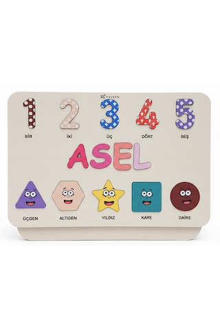 İsimli Kız Çocuk Odası Hediyesi Ahşap Puzzle, El Yapımı, Bebek Hediyelik Hatıralık Dekor Set 6